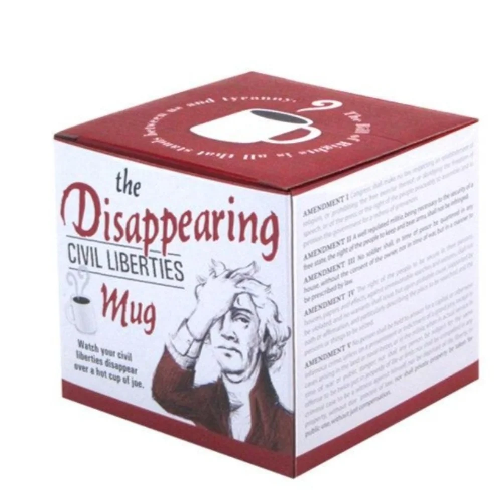 The Disappearing Civil Liberties Mug- The Unemployed Philosophers Guild 12 oz
